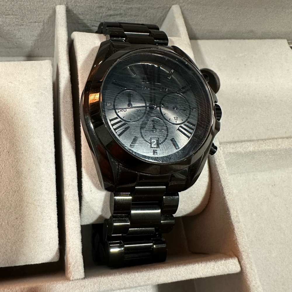 Michael Kors All-Black Chronograph Stainless Steel Watch - Picture 4 of 5